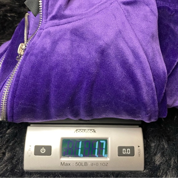 Purple velvet track jacket Size L No Brand Full Zip Velour Zipper Pockets - Picture 14 of 14